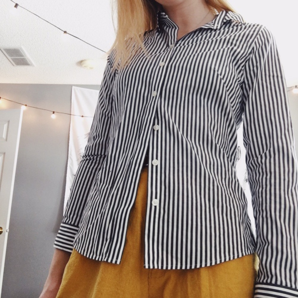Collared striped long sleeve